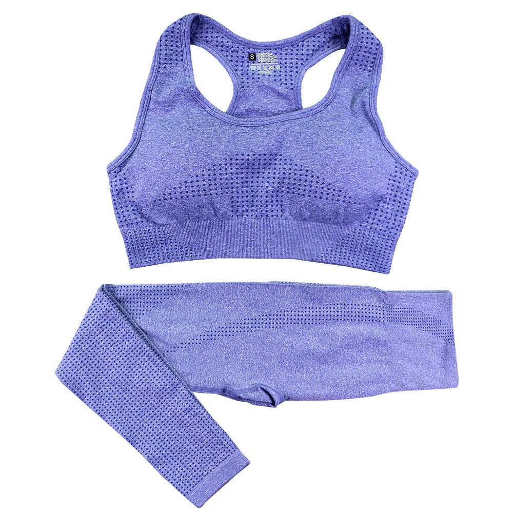 2PCS Seamless Yoga Set for Women – High Waist Leggings & Sports Top Workout Tracksuit | Infinity Bazaar