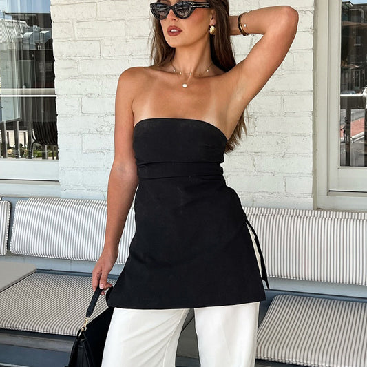 Fashion Tube Top Vest Design Sense Irregular Top