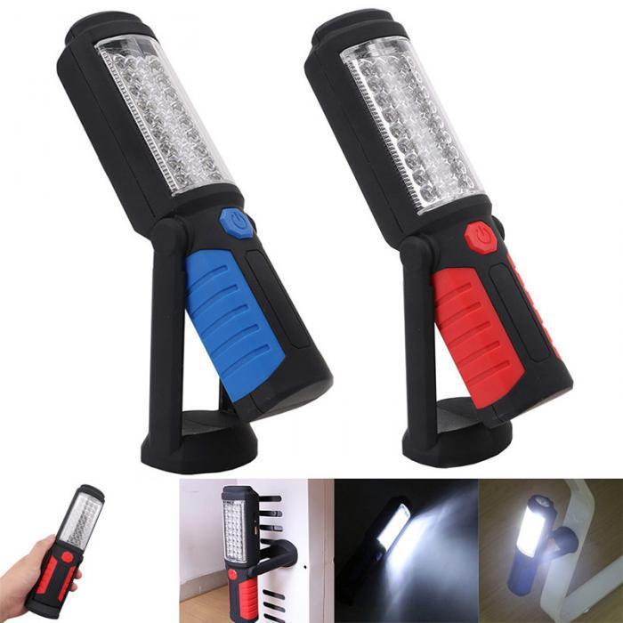 6" Emergency Work Light – 36+5 LED Rechargeable USB Work Torch with Magnetic Base, 240 Lumens, 360° Hook | Red/Blue | Infinity Bazaar
