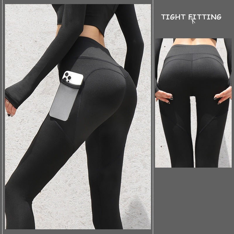 Women’s Seamless Push-Up Gym Leggings with Pockets – High Waist Running, Yoga & Fitness Pants | Infinity Bazaar