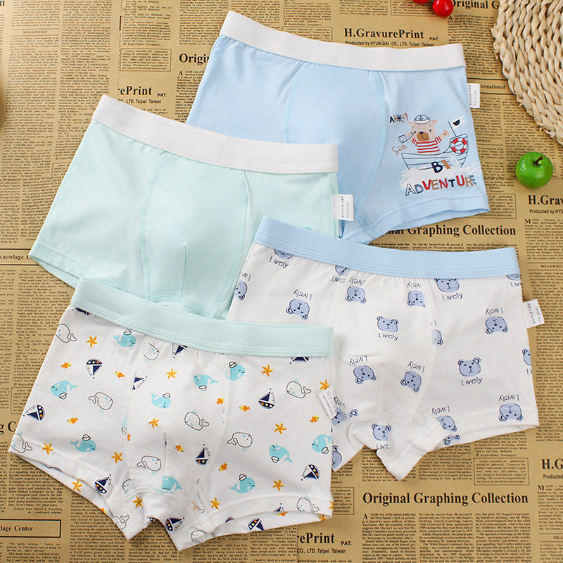 Boys Cartoon Cotton Boxer Shorts Suit