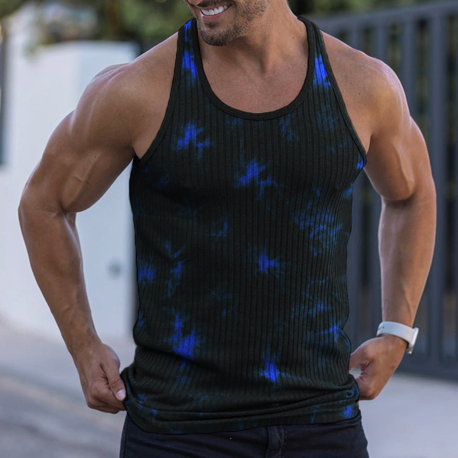 Knitted Vertical Stripes Fitness Sports Slim-fitting Vest