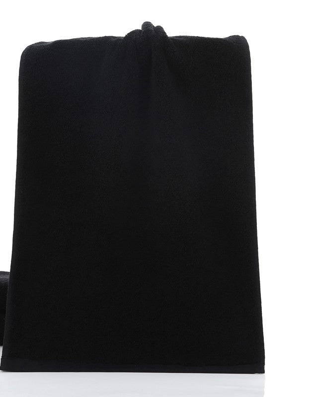 21-Strand Black Cotton Towel – 35×75cm Soft & Absorbent 99% Cotton Hand Towel | Infinity Bazaar