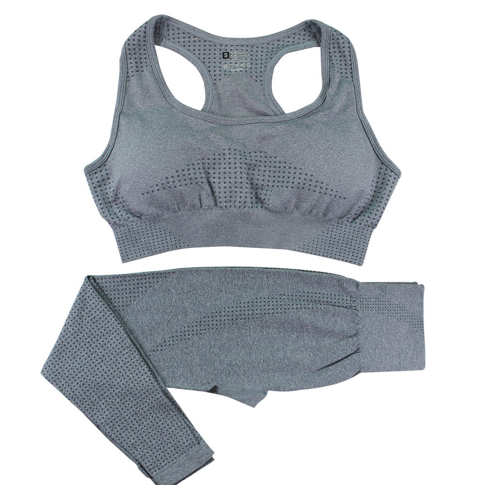 2PCS Seamless Yoga Set for Women – High Waist Leggings & Sports Top Workout Tracksuit | Infinity Bazaar