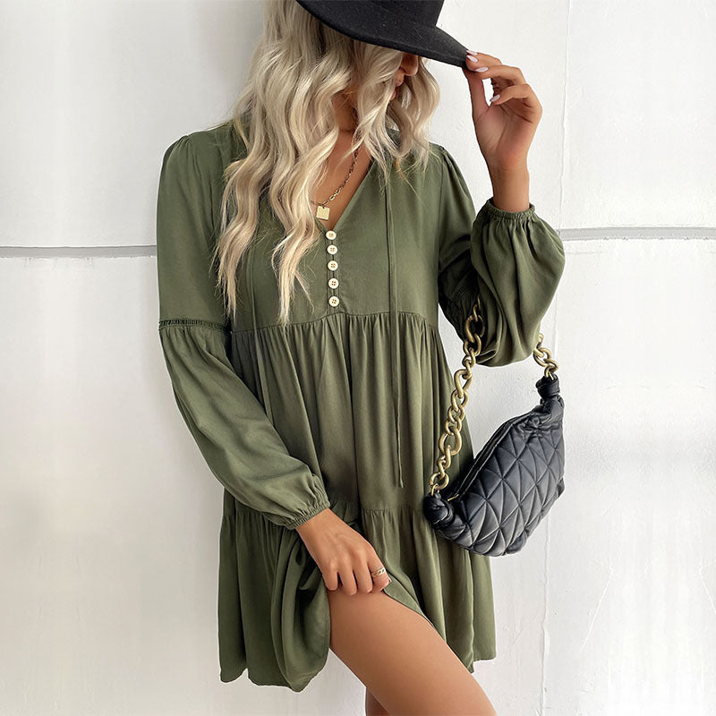 Long Sleeve Loose Mini Dress