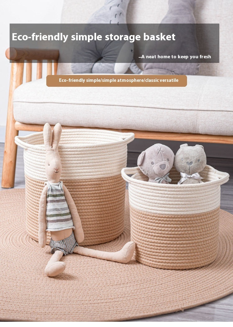 Storage Basket Dirty Clothes Basket Toy Clothes Storage Hand-woven Storage Basket