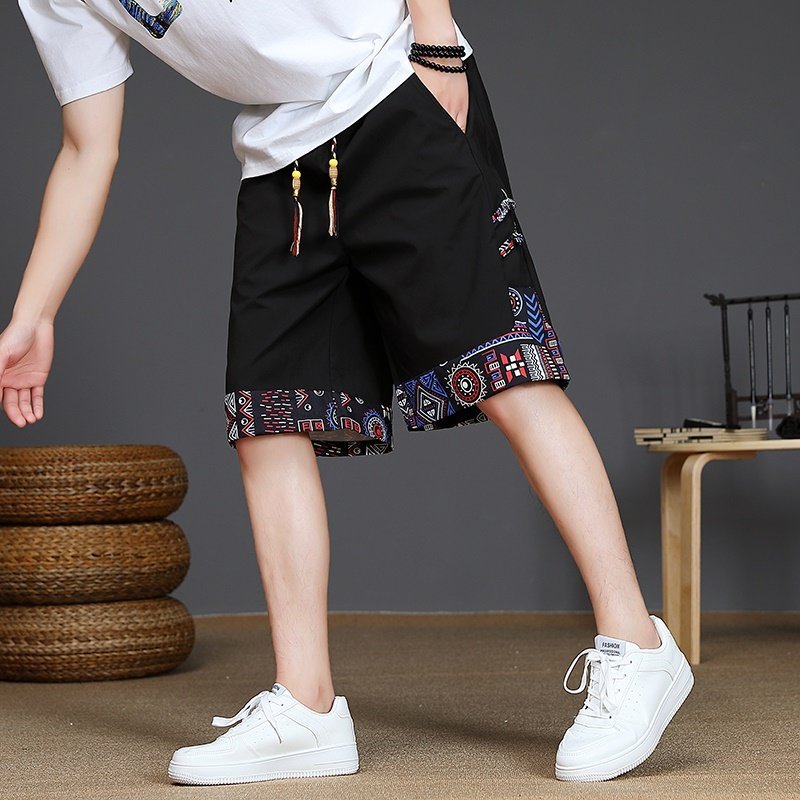New Ethnic Style Loose Shorts Men