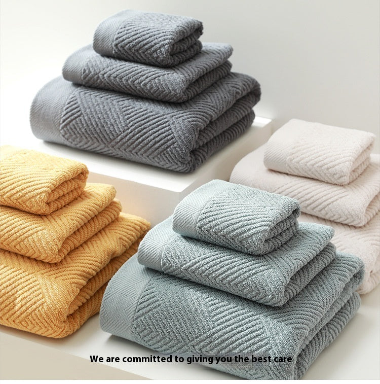 Pure Cotton Plain Three-piece 32-strand Bath Towel