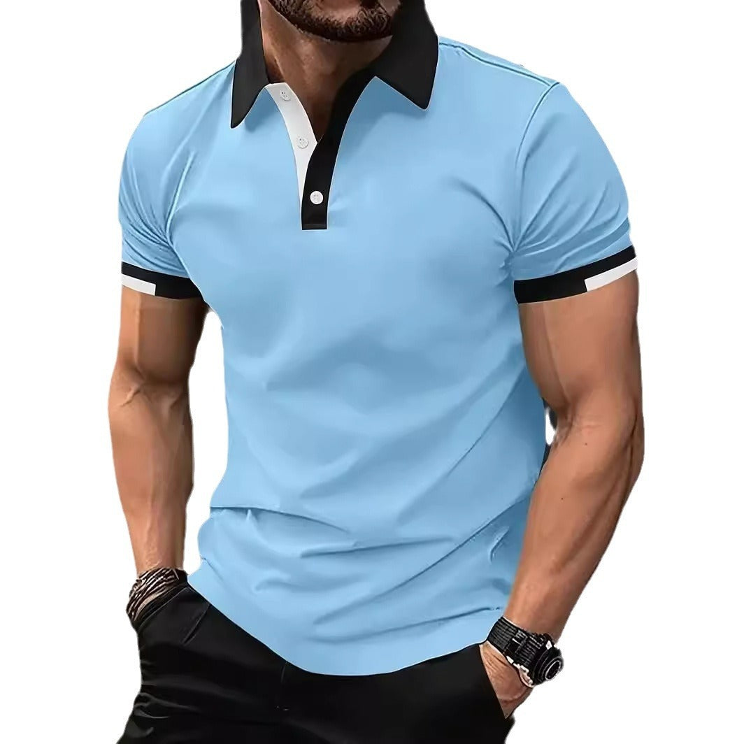 3D Solid Color Lapel Polo Shirt – Casual Slim Fit Pullover for Men, Short Sleeve Summer Style | Infinity Bazaar